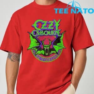 Ozzy Osbourne Bat Circle Neon V2 T Shirt 8