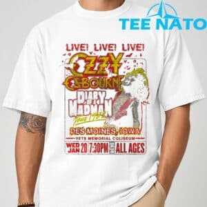 Ozzy Osbourne Diary Tour Des Moines Iowa T Shirt 1
