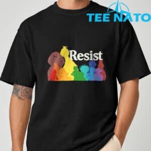 Save P.B.S Resist Rainbow Character Graphic T Shirt 4