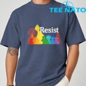 Save P.B.S Resist Rainbow Character Graphic T Shirt 7