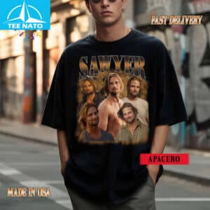 Sawyer Lost TV Series Vintage Style Character Shirt2