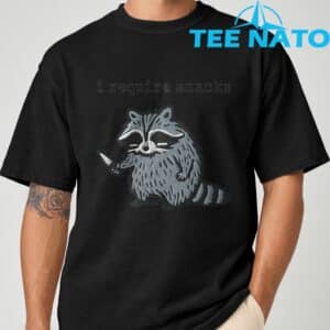 i Require Snacks Raccoon T Shirt 2