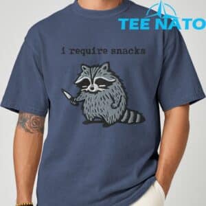 i Require Snacks Raccoon T Shirt 5