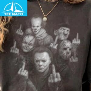 Horror Charaters Middle Finger Shirt1