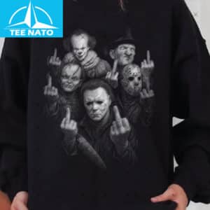 Horror Charaters Middle Finger Shirt2