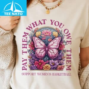 Pay Them What You Owe Them Butterfly Floral Womens Basketball Shirt1