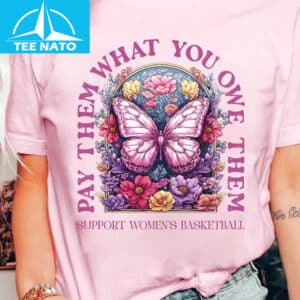 Pay Them What You Owe Them Butterfly Floral Womens Basketball Shirt2